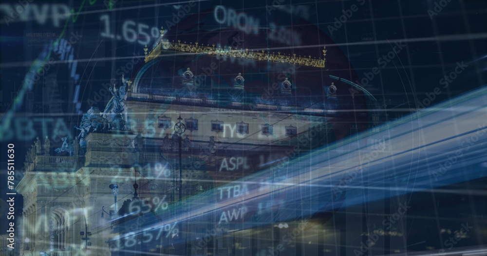 Poster image of data processing over cityscape