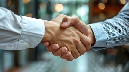Sealing the Deal: A Symbol of Professional Accord. Concept Business Negotiation, Contract Signing, Handshake Ceremony, Corporate Agreement, Business Partnerships
