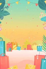 Shopping Festival Gift Design Materials: E-commerce Shopping Background