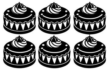 cake on white background silhouette vector style white background