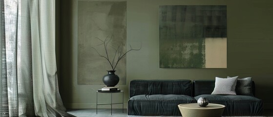 Olive and charcoal blending into a sophisticated palette, evoking a sense of grounded elegance
