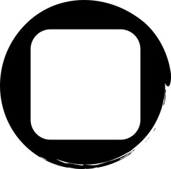 Obraz premium Circle brush frames with rounded square border layout