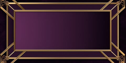 Violet velvet background with golden frame, luxury and elegant template for design. Vector illustration of violet texture fabric with gold square border on background. 