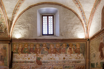 Feltre, interno santuario dei santi Vittore e Corona - obrazy, fototapety, plakaty