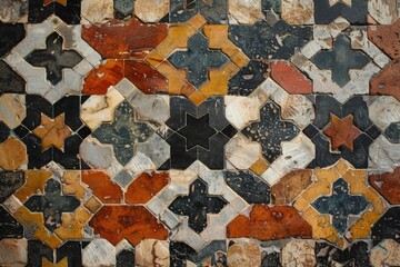 Antique star-patterned tiles with worn textures, ideal for period pieces or creating a sense of nostalgia.

