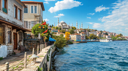 Yavuz Sinan District with embankment of Golden Horn 