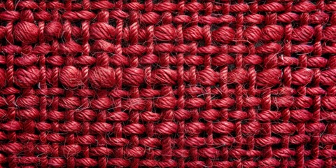 Close up view of red woven material