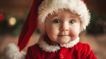 A baby dressed as Santa Claus 01