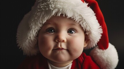 A baby dressed as Santa Claus 03