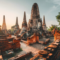Ancient_ruins_of_Ayutthaya_Historical_Park_a_UNESCO - obrazy, fototapety, plakaty