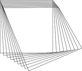 Square blended line border design template. Technology element - obrazy, fototapety, plakaty