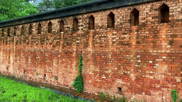 citadal wall inside kangla fort campus, historical monument of manipur kangla fort and in imphal.