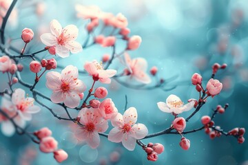 In the tender springtime, Sakura blooms delicately, painting nature with its pink allure and fresh beauty.
