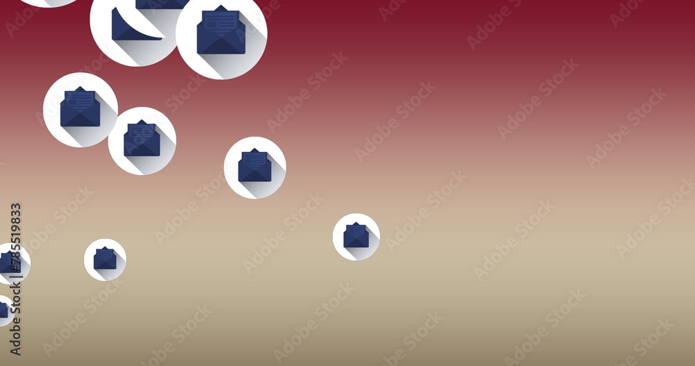 Poster image of multiple message icons floating against pink gradient background