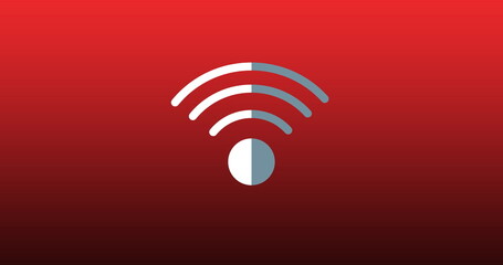 Image of wifi icon over red background