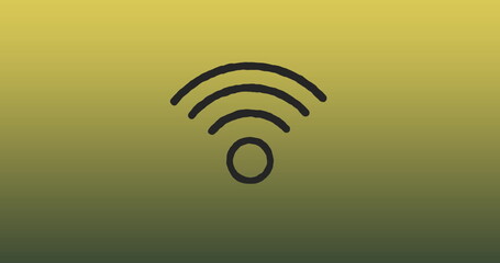 Image of wifi icon over green background