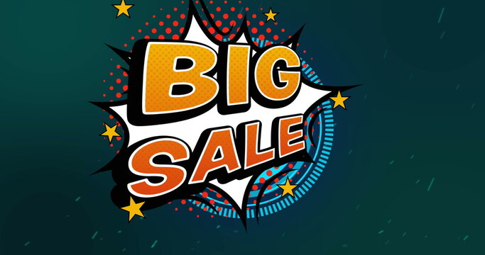 Image of big sale text over circles
