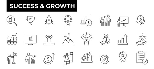 Success and Growth Icon set