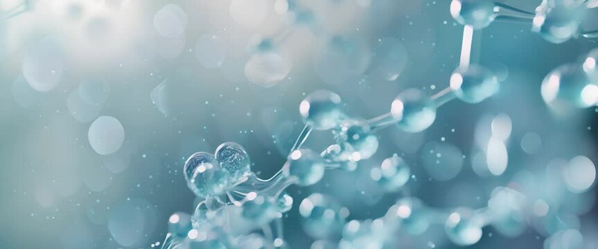 Probiotics balancing hexagonal skin's microbiome, with a clean, clinical setting softly blurred for focus