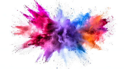 Colorful powder splash explosion with white background, illustration
