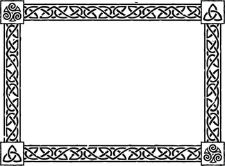 Large Rectangular Celtic Frame - Tribal Spiral, Triquetra