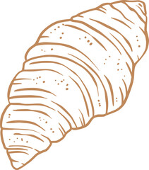 Croissant baking bakery dessert vintage line art sketch - 785523844