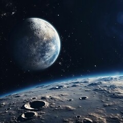 Planet Earth from space showing the beauty of space exploration. 3D rendering