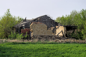 Destroyed and abandoned chemical warehouse