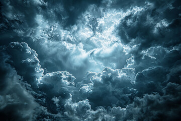 dramatic sky with clouds - obrazy, fototapety, plakaty