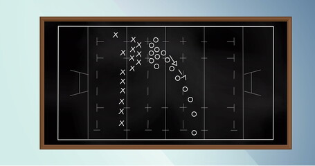 Image of game plan on blue background