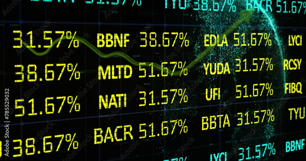 Poster image of data processing over black background