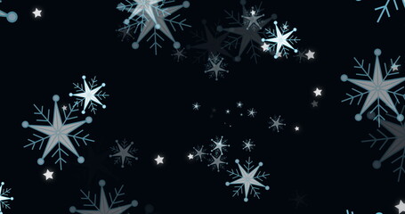 An image of white stars twinkling and moving against a black background