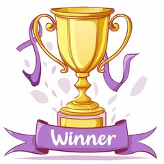 a trophy with the word winner on it