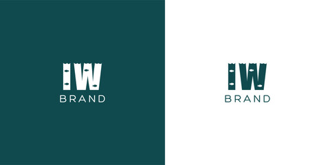IW Letters vector logo design