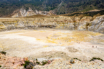 The Stefanos crater, the most impressive volcano on the island of Nisyros in Greece