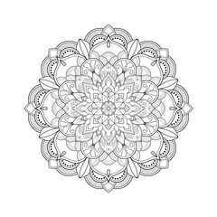 Luxury vintage floral mandala, graphic element design, on white background. Vector illustration.
