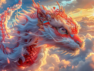 hinese dragon in sky - 785531672