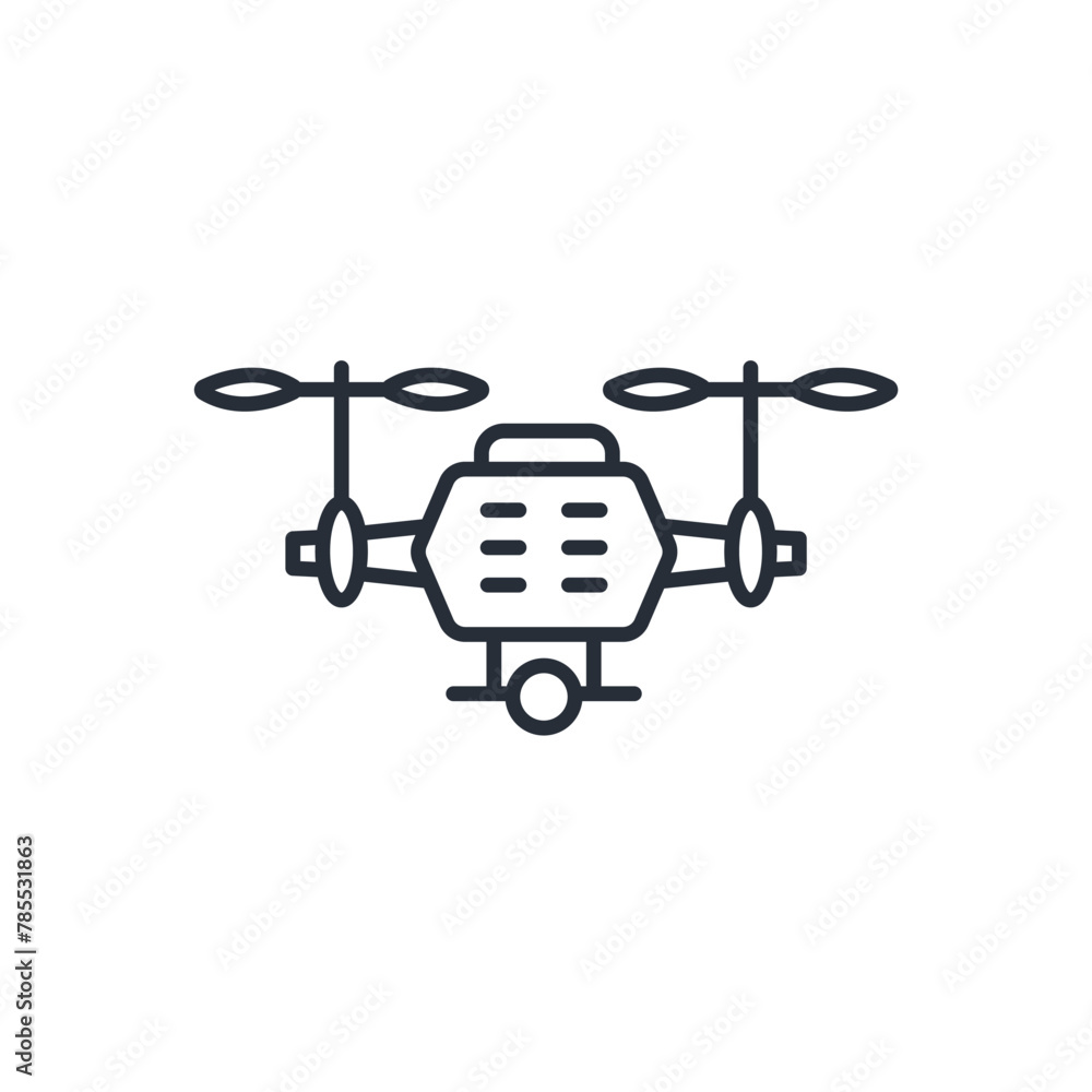 Poster drone icon. vector.editable stroke.linear style sign for use web design,logo.symbol illustration.