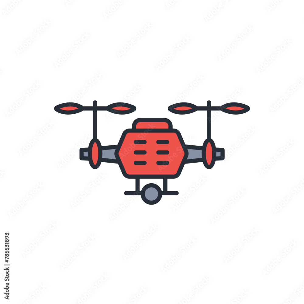 Poster drone icon. vector.editable stroke.linear style sign for use web design,logo.symbol illustration.