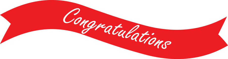 congratulations red ribbon vector suitable for many happy moments