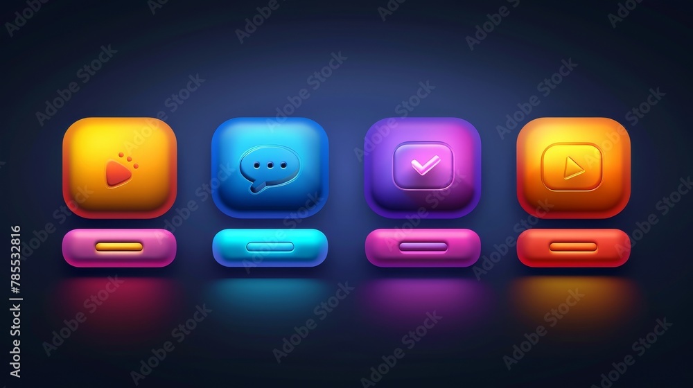 Poster modern illustration of 3d chat speech. communication banner frame frame for social dialogue or blank