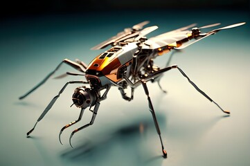 futuristic winged mosquito drone robot