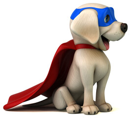 Fun 3D cartoon super white Labrador retriever - 785535641