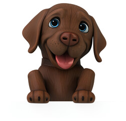 Fun 3D cartoon brown Labrador retriever - 785536092