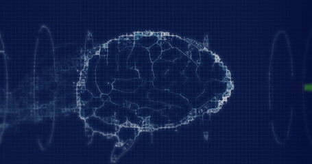 Image of digital brain on black background