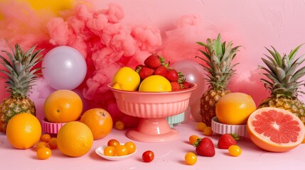  one bowled with a mix - oranges and strawberries