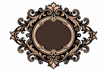 Exquisite vector artwork showcasing a Victorian frame, meticulously crafted with intricate details and ornate embellishments, elegantly isolated on a pristine white background. 