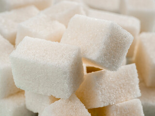 background of white sugar cubes