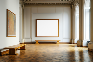 PNG art museum frame mockup, transparent design