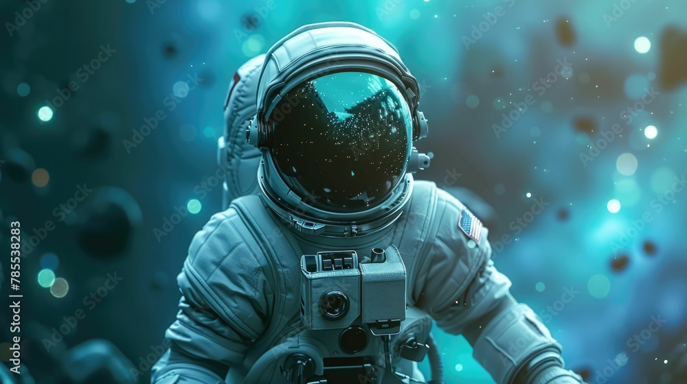 Aufkleber robot astronaut embarking on a remarkable mission to explore the vast expanse of outer space and unc